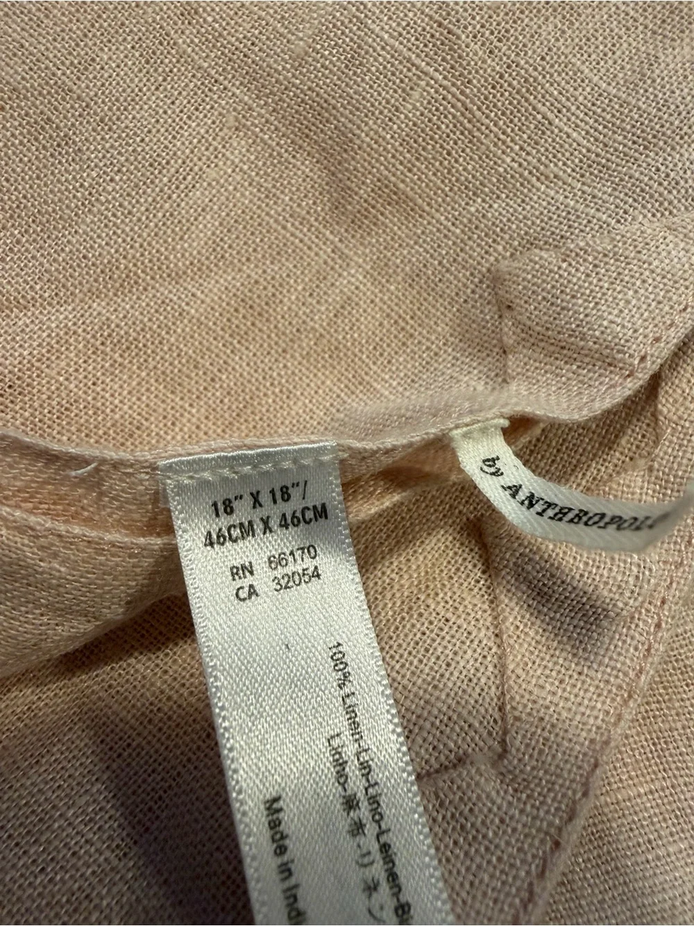Anthropologie Linen Napkins Blush Pink and Mustard